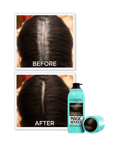 L'Oréal Paris Barva na vlasy MAGIC RETOUCH SPRAY PŘED A PO TMAVÁ HNĚDÁ